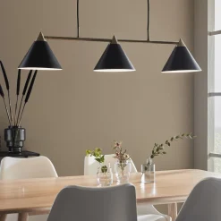 Marksløjd Kjøkkenbelysning Tak|Takpendler<Klint takpendel 3 lys - Svart/Messing -