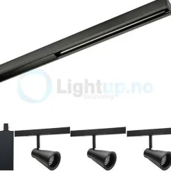 Sg Armaturen As Zip Spotskinner<Komplett Zip Zoom 3x6,5W m/endetilkobling - Svart