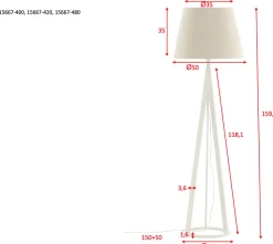 Venture Home Interiørlamper Gulv<Kona gulvlampe 160 cm - Hvit
