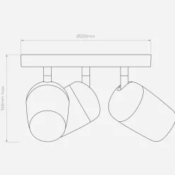Astro Lighting Kjøkkenbelysning Tak<Koto triple round spot