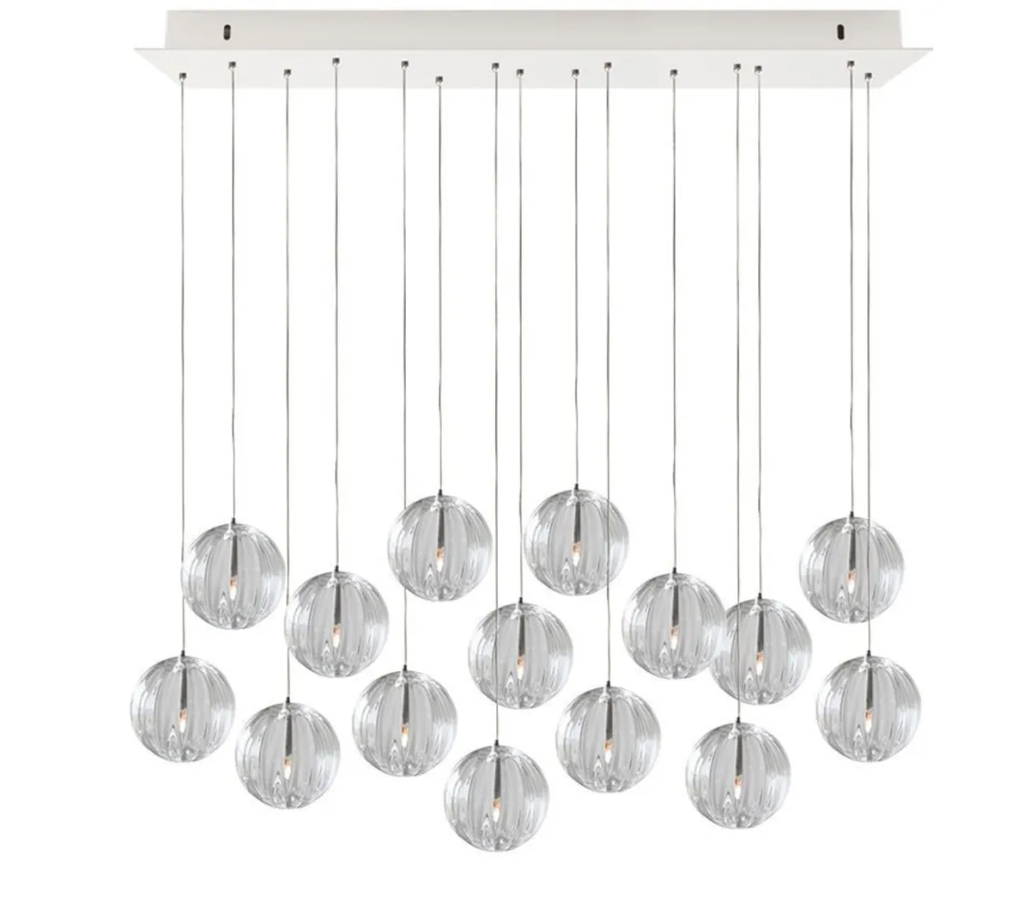 Hadeland Glassverk Kjøkkenbelysning Tak|Lysekroner<Krystallball 15 lys - Optikk