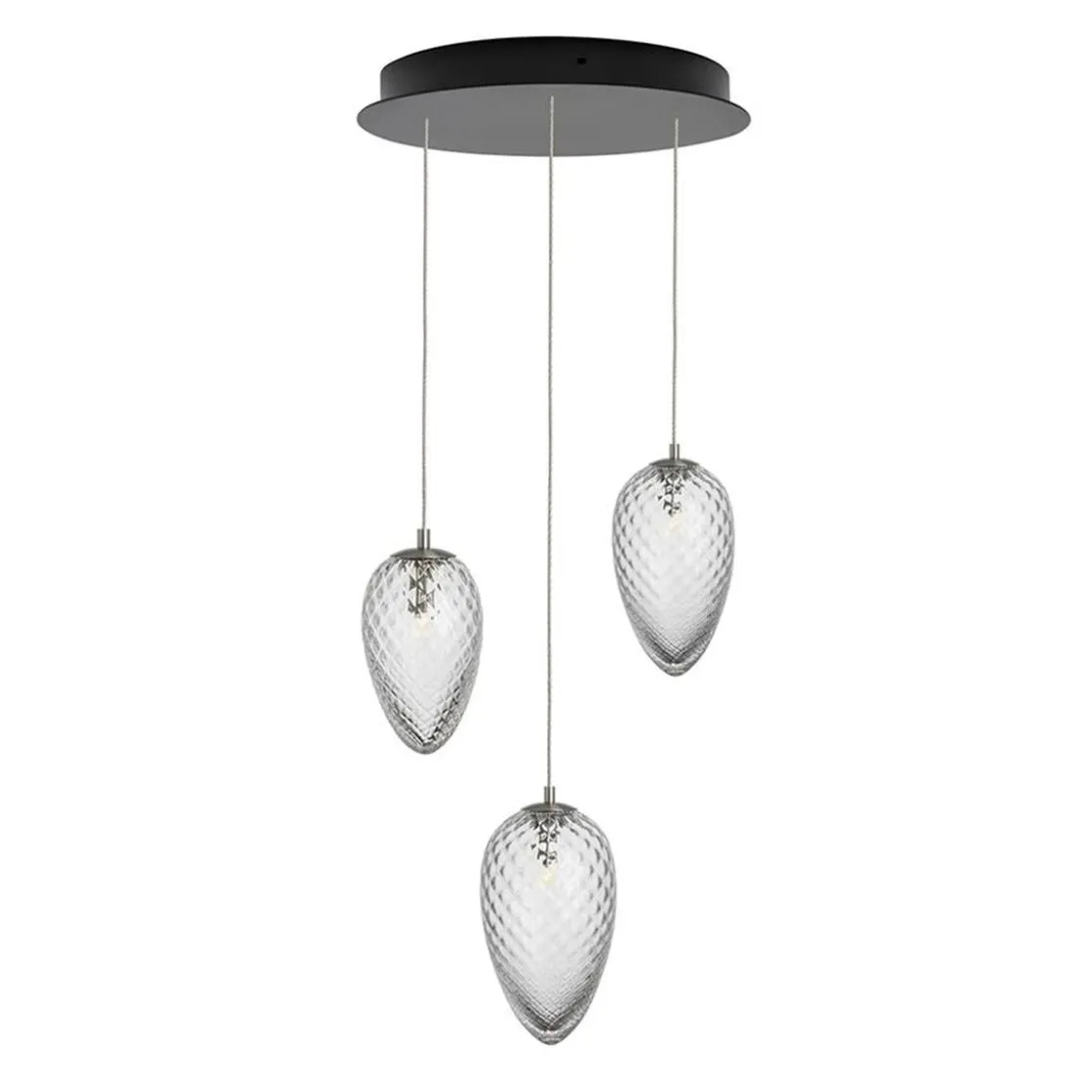 Hadeland Glassverk Kjøkkenbelysning Tak|Takpendler<Krystallkongle frost 3 takpendel
