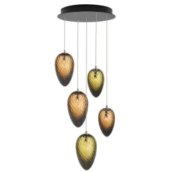 Hadeland Glassverk Kjøkkenbelysning Tak|Takpendler<Krystallkongle grantopp 5 takpendel