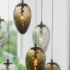 Hadeland Glassverk Kjøkkenbelysning Tak|Takpendler<Krystallkongle kongull 3 takpendel