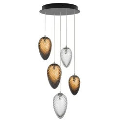 Hadeland Glassverk Kjøkkenbelysning Tak|Takpendler<Krystallkongle kongull 5 takpendel