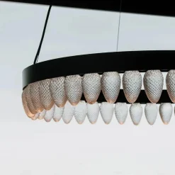 Hadeland Glassverk Kjøkkenbelysning Tak|Takpendler<Krystallkongle lampe rund 80 cm 44 kongler