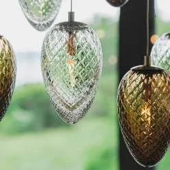 Hadeland Glassverk Kjøkkenbelysning Tak|Takpendler<Krystallkongle skoghorn 3 takpendel