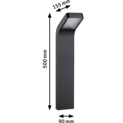 Paulmann Utelamper Til Kystområder|Pullert<Kulma pullert utendørs IP44 7,5W 3000 Kelvin 50 cm