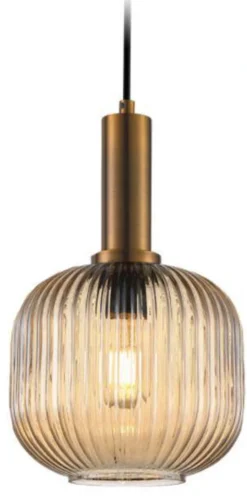 Design by Grönlund Kjøkkenbelysning Tak|Takpendler<Lantern takpendel - Messing/Amberfarget glass