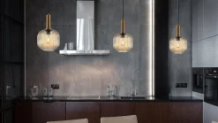 Design by Grönlund Kjøkkenbelysning Tak|Takpendler<Lantern takpendel - Messing/Amberfarget glass