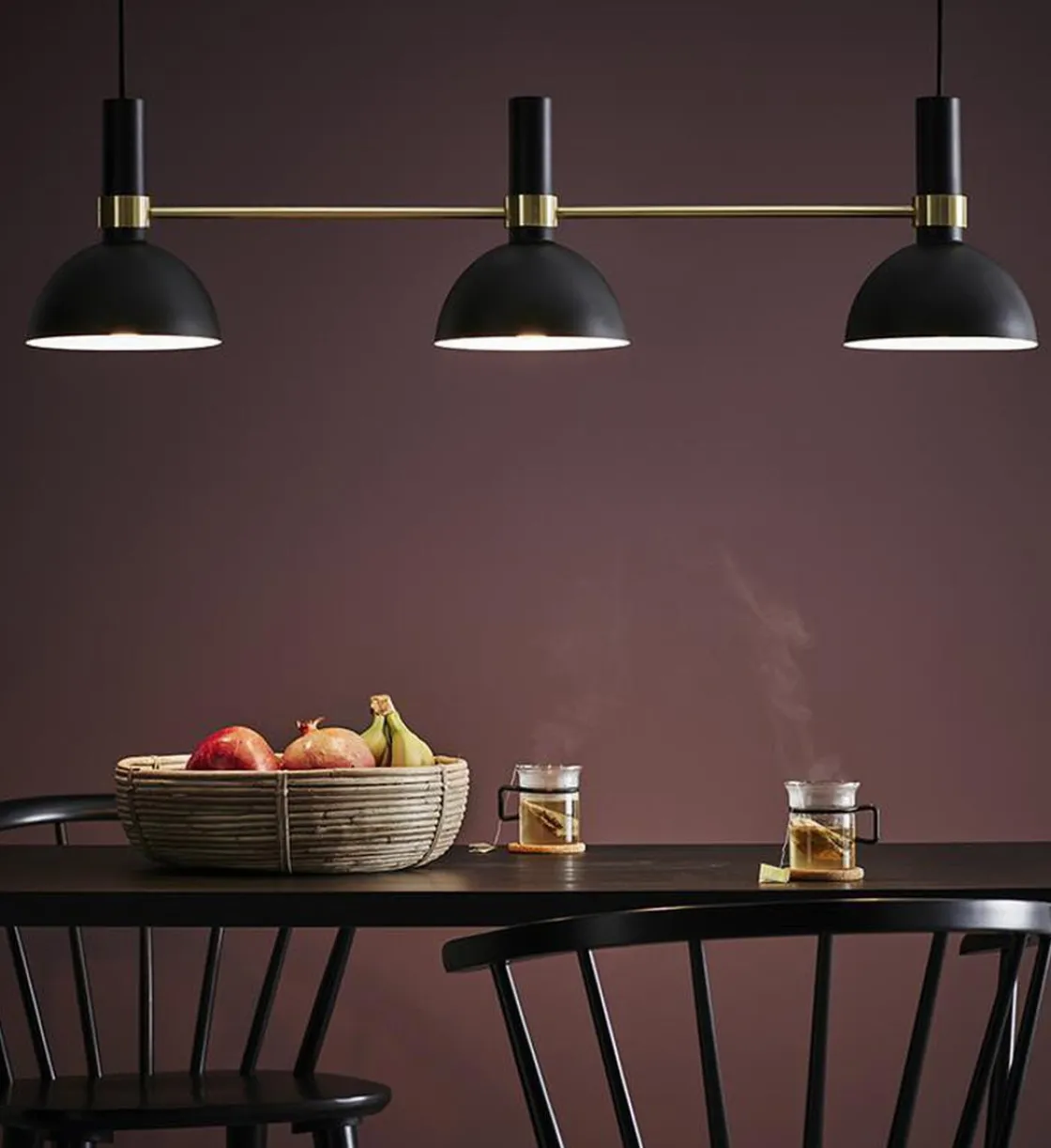 Marksløjd Kjøkkenbelysning Tak|Takpendler<Larry takpendel - Svart/Børstet messing -