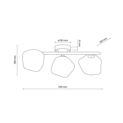 TK Lighting Kjøkkenbelysning Tak|Taklamper / Takplafonder<Lava taklampe 3-lys