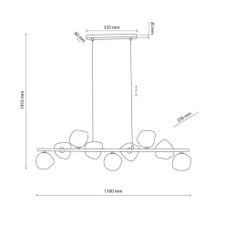 TK Lighting Kjøkkenbelysning Tak|Takpendler<Lava takpendel 9-lys 116 cm