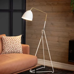 Örsjö Leselamper Gulv<Lean gulvlampe - Hvit/Rå messing