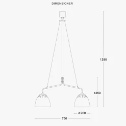 Örsjö Kjøkkenbelysning Tak|Takpendler<Lean takpendel - Hvit/Rå messing