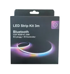 NorDesign Led Strips<LED Strip kit 27W RGB med EU-plug, dimmer, bluetooth og fjernkontroll - 3 meter
