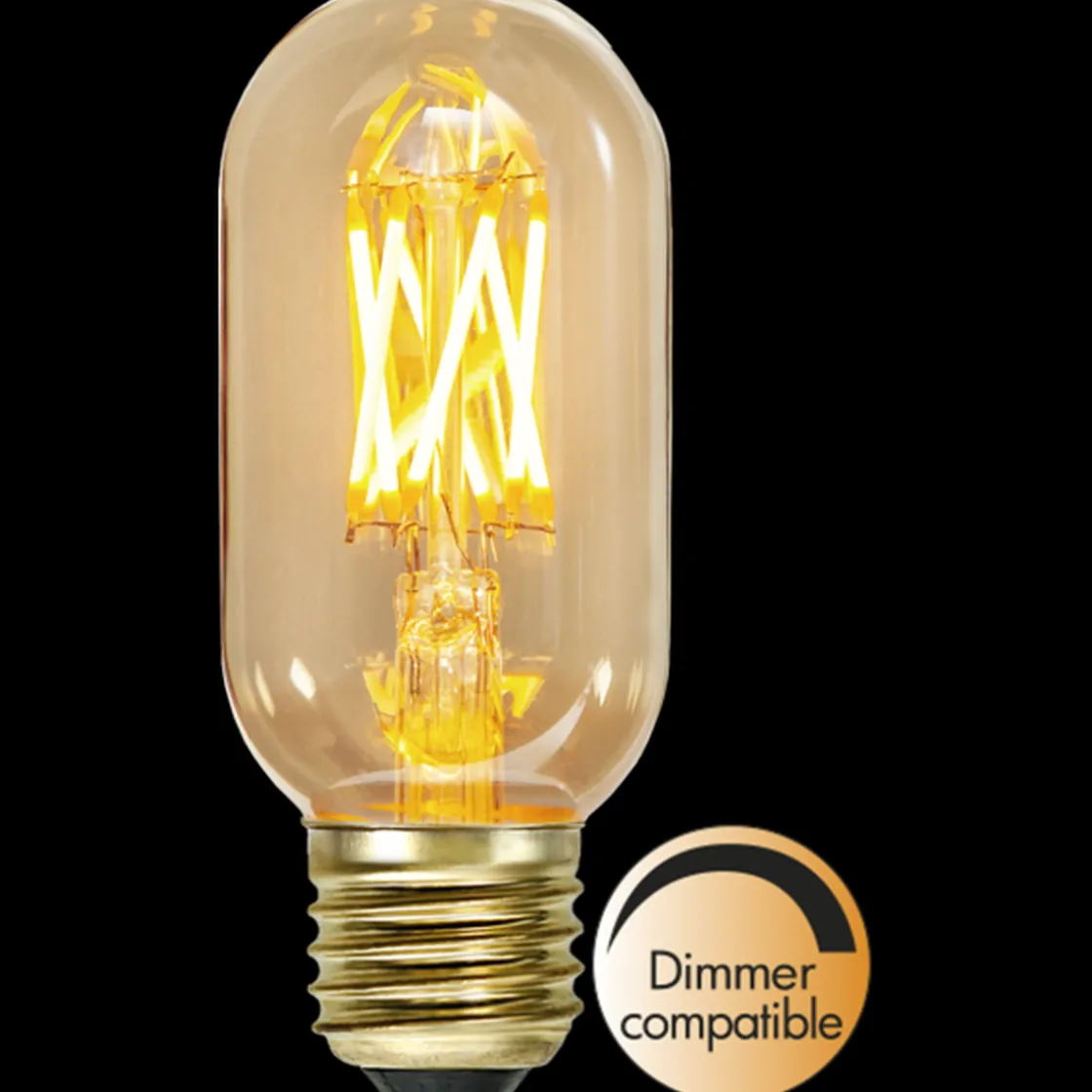 Star Trading Dekorpære E27|Led-Pærer E27 Sokkel<LED-pære 3,7W dimbar, Vintage Gold 45mm E27