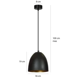 Emibig Kjøkkenbelysning Tak|Takpendler<Lenox takpendel 1 lys - Svart/Gullfarget