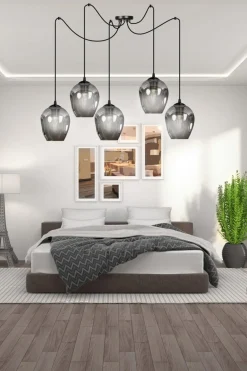 Emibig Kjøkkenbelysning Tak|Takpendler<Level takpendel 5 lys - Svart/Røykfarget