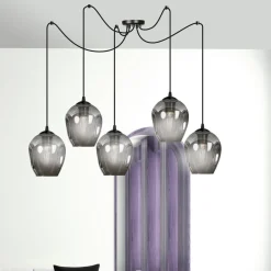 Emibig Kjøkkenbelysning Tak|Takpendler<Level takpendel 5 lys - Svart/Røykfarget