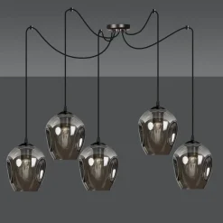 Emibig Kjøkkenbelysning Tak|Takpendler<Level takpendel 5 lys - Svart/Røykfarget