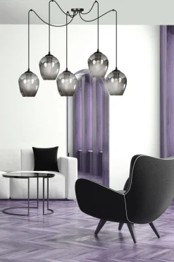 Emibig Kjøkkenbelysning Tak|Takpendler<Level takpendel 5 lys - Svart/Røykfarget