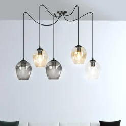 Emibig Kjøkkenbelysning Tak|Takpendler<Level takpendel 5 lys - Svart/Multifarget