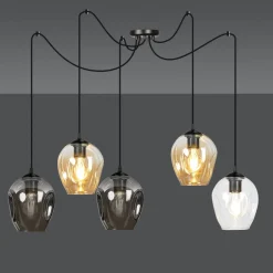 Emibig Kjøkkenbelysning Tak|Takpendler<Level takpendel 5 lys - Svart/Multifarget