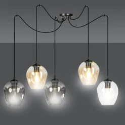 Emibig Kjøkkenbelysning Tak|Takpendler<Level takpendel 5 lys - Svart/Multifarget