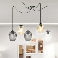 Emibig Kjøkkenbelysning Tak|Takpendler<Level takpendel 5 lys - Svart/Multifarget