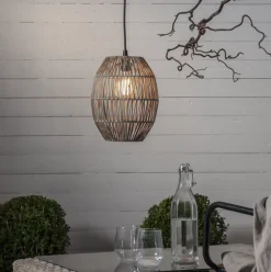 Star Trading Takpendler Ute<Linde utendørs lampeskjerm 24 cm IP44 - Grå/beige