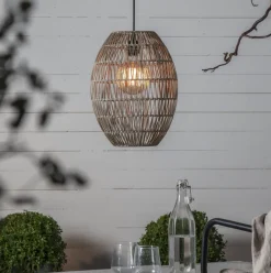 Star Trading Takpendler Ute<Linde utendørs lampeskjerm 30 cm IP44 - Grå/beige