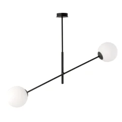 Emibig Kjøkkenbelysning Tak|Taklamper / Takplafonder<Linear taklampe 2 lys - Svart/Opal glass
