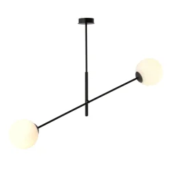 Emibig Kjøkkenbelysning Tak|Taklamper / Takplafonder<Linear taklampe 2 lys - Svart/Opal glass