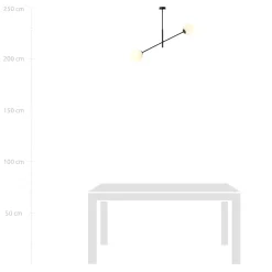 Emibig Kjøkkenbelysning Tak|Taklamper / Takplafonder<Linear taklampe 2 lys - Svart/Opal glass