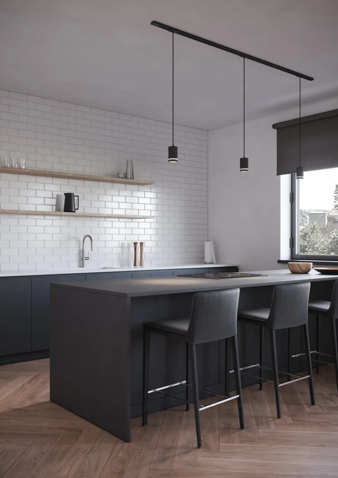 Nordlux Link Spotskinner<Link Rondie 1 meter spottskinne med 3 pendler