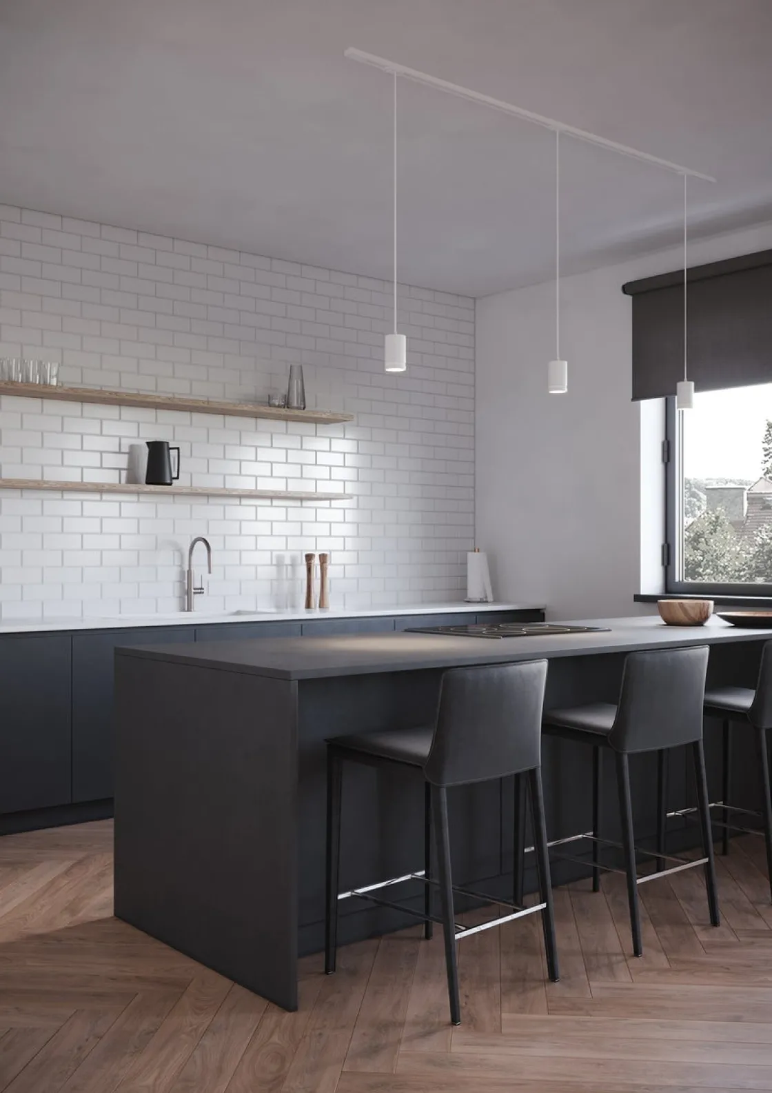 Nordlux Link Spotskinner<Link Rondie 1 meter spottskinne med 3 pendler