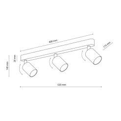 TK Lighting Barneromsbelysning|Kjøkkenbelysning Tak<Livia triple takspot