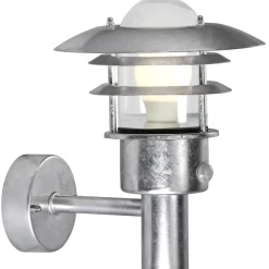 Nordlux Utelamper Til Kystområder|Utelamper - Klassiske Vegglamper<Lønstrup 22 vegglampe utendørs E27 IP44 m/sensor - stål