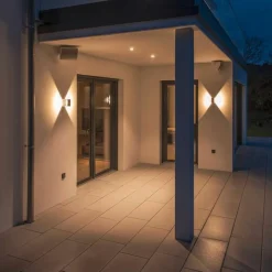 Slv Utelamper Med Opp/Ned Lys<Logs vegglampe utendørs 9,5W 3000 Kelvin IP65