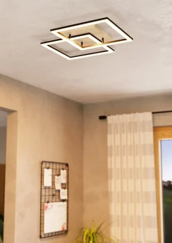 Eglo Kjøkkenbelysning Tak|Eglo<Lomaltas smart connect.z taklampe 4 x 8W 2700-6500K - Svart/Trefarget