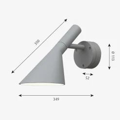 Louis Poulsen Utelamper - Veggskjold / Plafond|Utelamper - Klassiske Vegglamper<AJ 50 utendørs vegglampe - Aluminium
