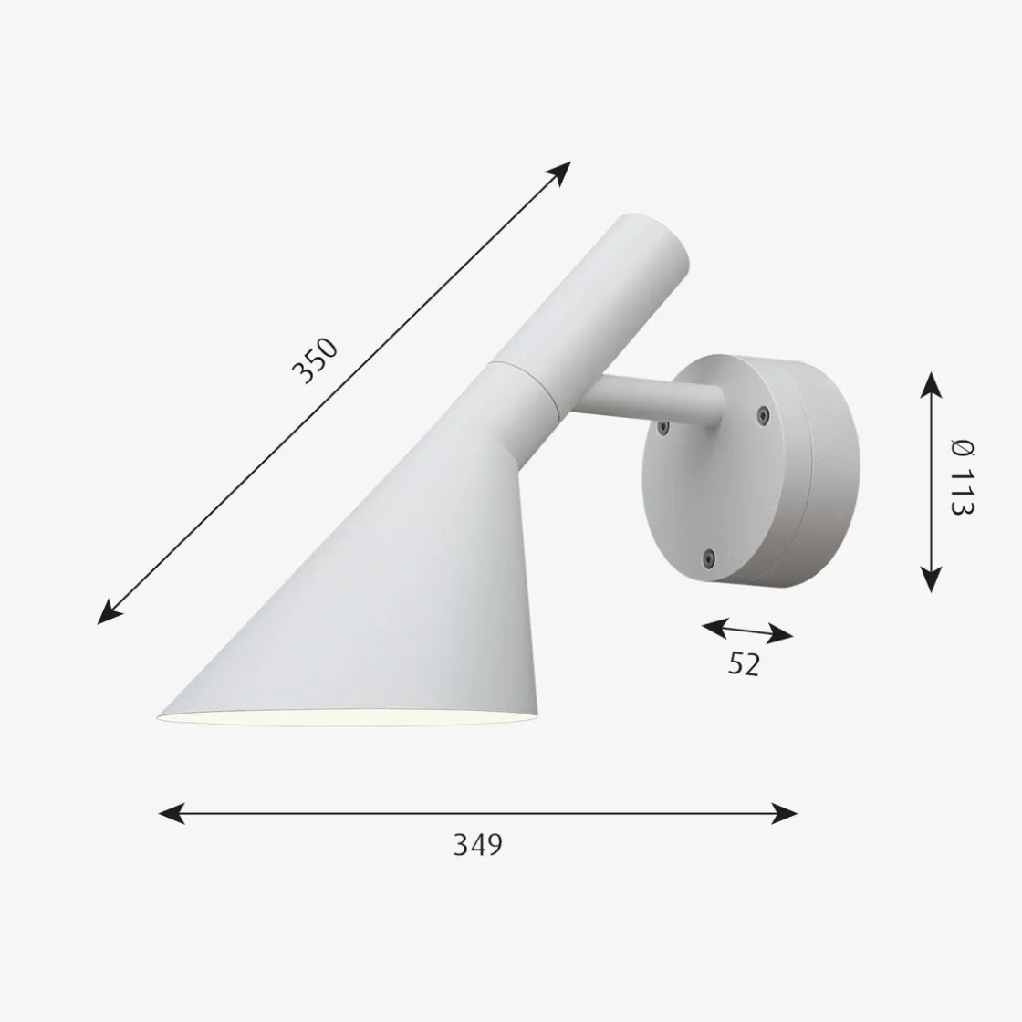 Louis Poulsen Utelamper - Veggskjold / Plafond|Utelamper - Klassiske Vegglamper<AJ 50 utendørs vegglampe