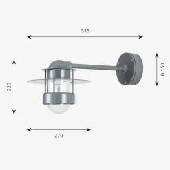 Louis Poulsen Utelamper - Veggskjold / Plafond|Utelamper - Klassiske Vegglamper<Albertslund utendørs vegglampe lang