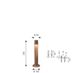 Louis Poulsen Pullert|Louis Poulsen<Flindt Garden jordspyd u/adapter kort