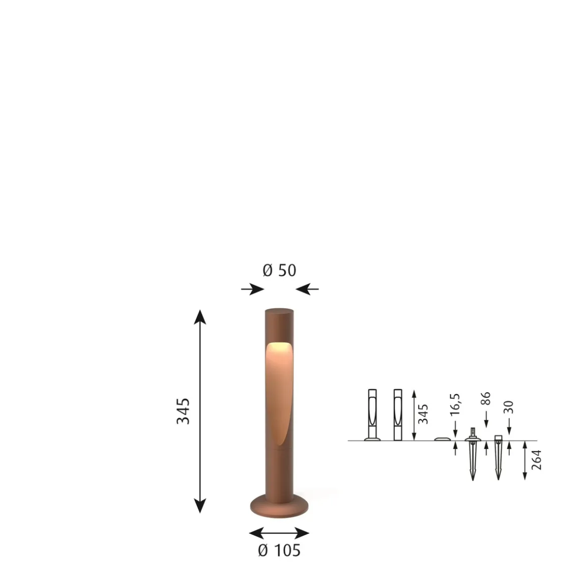 Louis Poulsen Pullert|Louis Poulsen<Flindt Garden jordspyd u/adapter kort