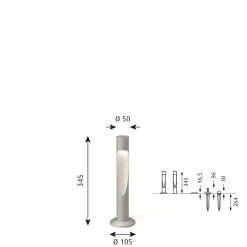 Louis Poulsen Pullert|Louis Poulsen<Flindt Garden jordspyd u/adapter kort