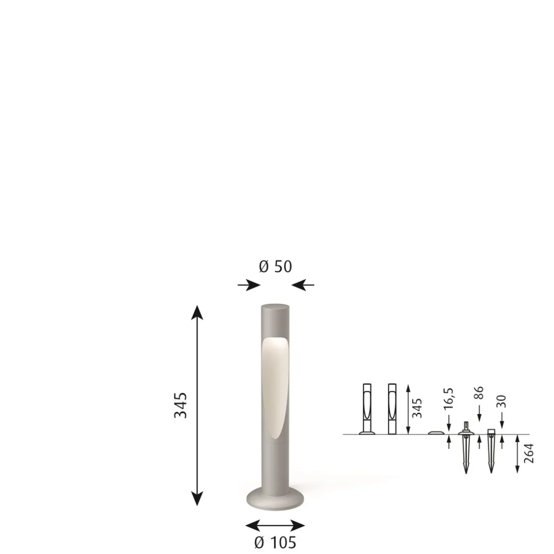 Louis Poulsen Pullert|Louis Poulsen<Flindt Garden jordspyd u/adapter kort