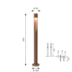 Louis Poulsen Pullert|Louis Poulsen<Flindt Garden fotplate u/adapter lang