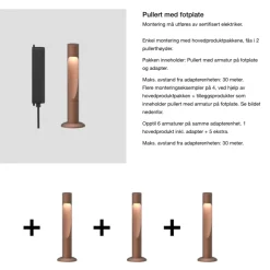 Louis Poulsen Pullert|Louis Poulsen<Flindt Garden fotplate u/adapter lang